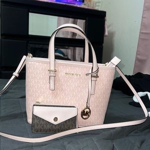 Michael Kors pink tote bag